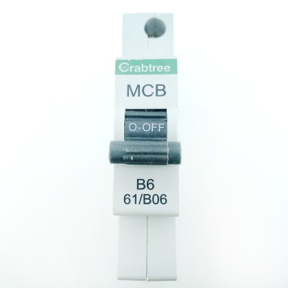Crabtree 61/B06 B6 6A 6 Amp Grey Clip  MCB Circuit Breaker Type B